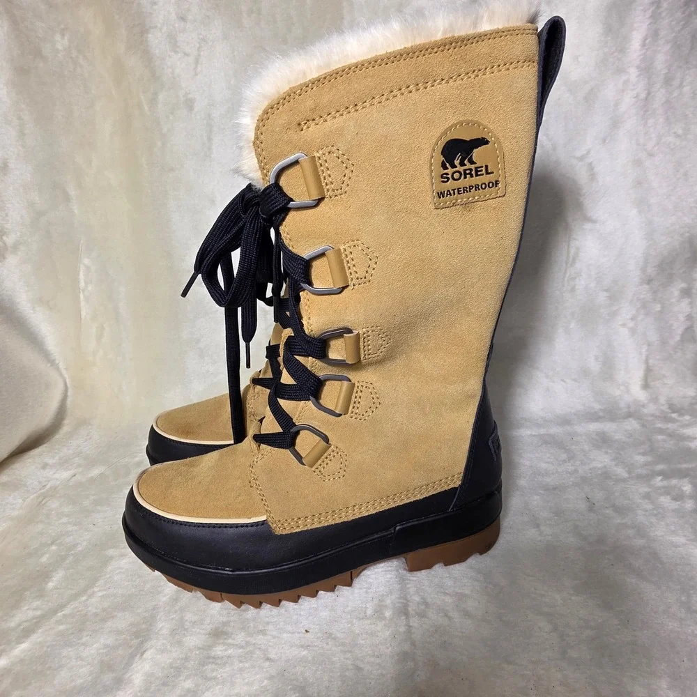 Sorel Tivoli IV Tall Winter Boots Brown Suede Waterproof Women 9 PRISTINE